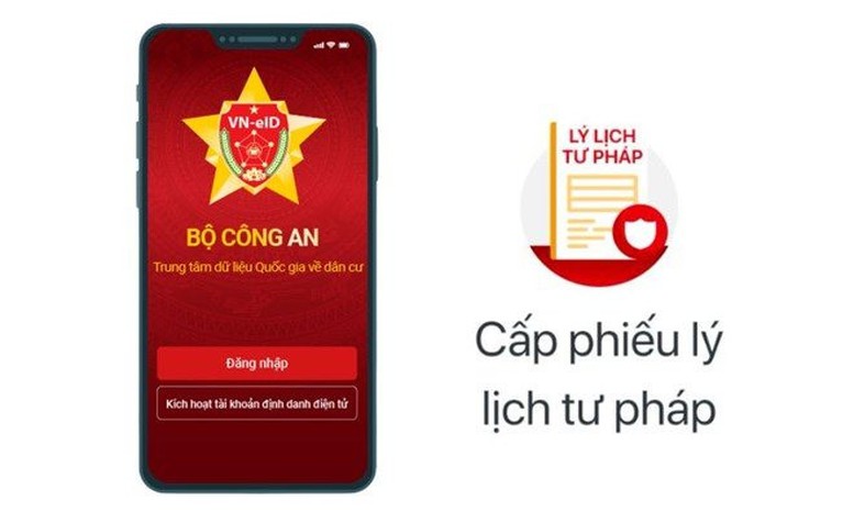 Thí điểm cấp phiếu lý lịch tư pháp qua ứng dụng VNeID